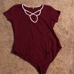 Burgundy body suit